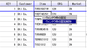 ウィンドゥ枠の固定/解除